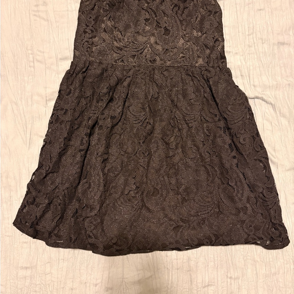 Elegant Brown Lace Dress